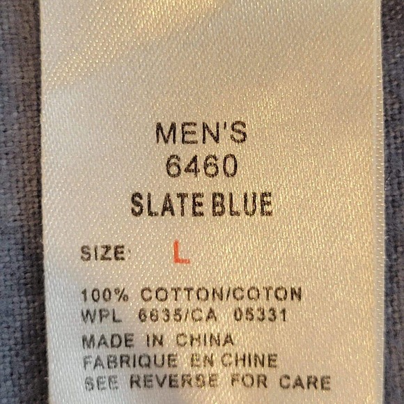 Woolrich Mens Shirt Large Slate Blue Flannel Button Down Long Sleeve Chamois - Picture 6 of 8